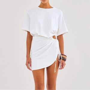 SNDYS. the Label Revolve Lola Shortsleeve Mini T-Shirt Dress White Small